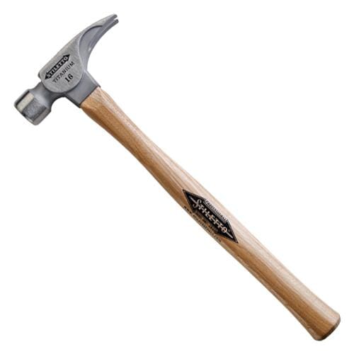 Milwaukee® TI16MS Hammer, 18 in OAL, Milled Face, 16 oz Head Titanium Head, Hickory Handle